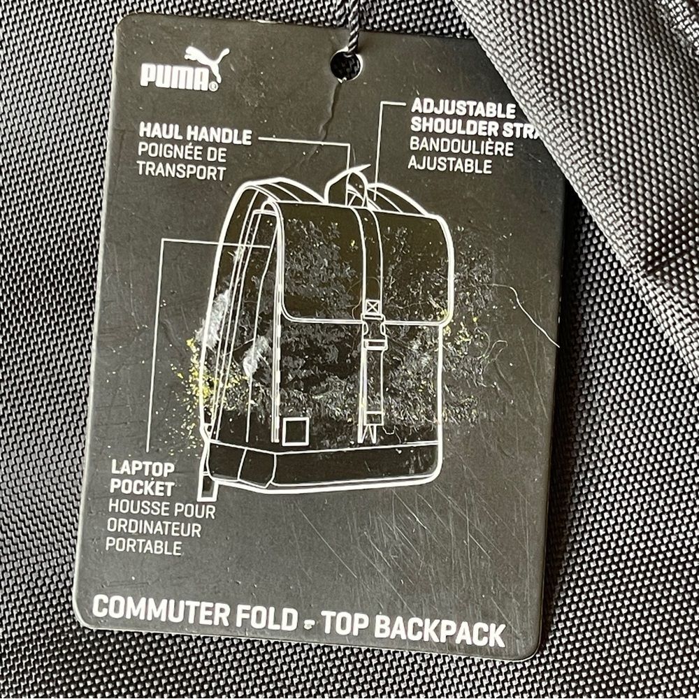 Puma Commuter Fold Backpack Top Close Black and Multicolor Rainbow Holographic - Picture 11 of 15